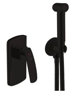 Гигиенический душ со смесителем Rose R1105H чёрный матовый